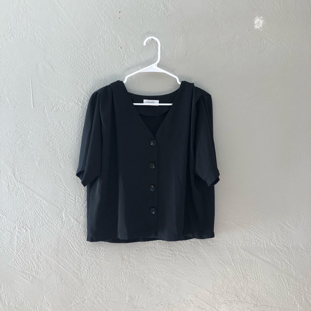 black button down top